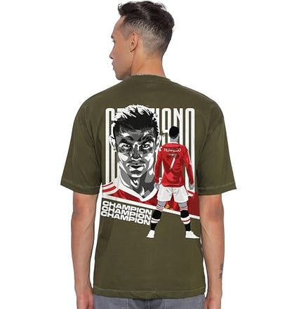 Starton Apparel Unisex Cotton Football Graphic Print Oversized Fit T-Shirt