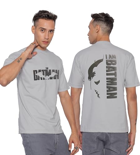 Starton Apparel 100% Cotton DC Batman Joker Graphic T-Shirt, Oversized Fit, Front & Back Print, for Men & Boys