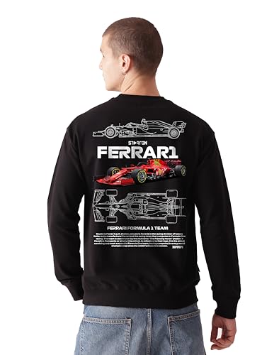 Starton Apparel Premium Oversized Sweatshirt for Men, 100% Cotton Terry 320GSM, F1 Formula1 Graphic Print, Drop Shoulder