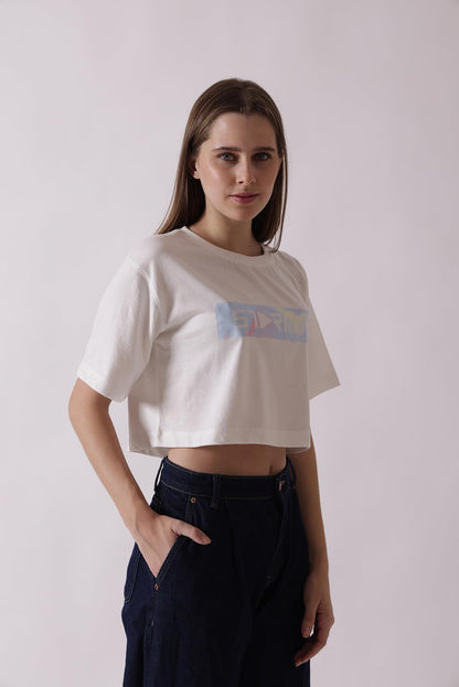 Starton Apparel Oversized Crop Top for Women | Oversized Cropped T-Shirts Printed T-Shirt