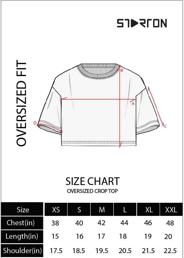 Starton Apparel Cotton Oversized Crop Top for Women, Cute Panda Graphic Print (in, Alpha, XS, Plus, Black)