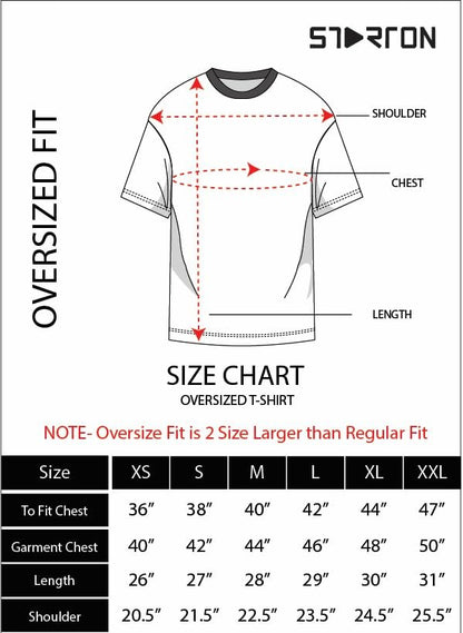 Starton Apparel 100% Pure Cotton Drop Shoulder Oversized Fit T-Shirt for Men Extraction Anime Front and Back Print (STM-037)