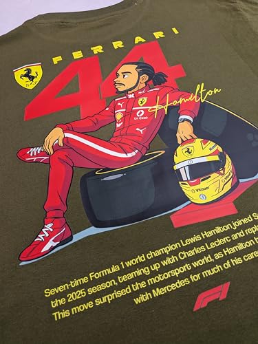Starton Apparel Unisex Cotton Formula 1 Lewis Hamilton Norris Senna F1 Motorsport Graphic Print Oversized Fit T-Shirt