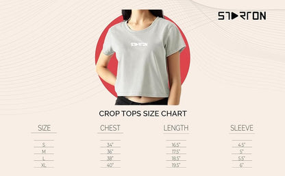 Starton Apparel 100% Cotton Round-Neck Crop Top Graphic Print || Tops for Women || Tops for Women Crop Tops for Women