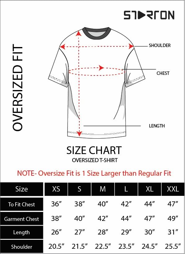 Starton Apparel 100% Pure Cotton Drop Shoulder Oversized Baggy Fit Half Sleeve Plain Solid Round Neck Unisex T-Shirt for Men (in, Alpha, XS, Plus, Red)
