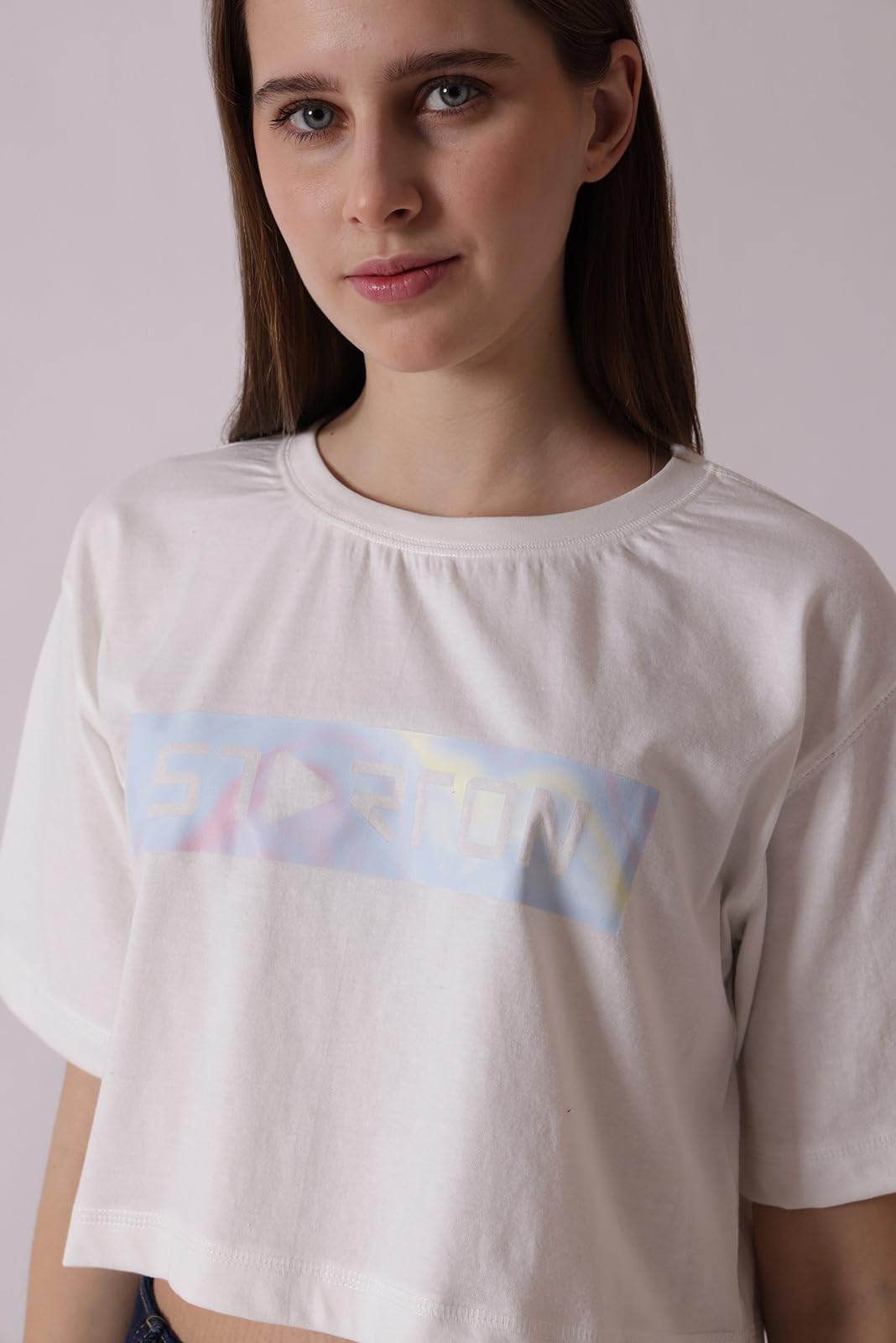Starton Apparel Oversized Crop Top for Women | Oversized Cropped T-Shirts Printed T-Shirt