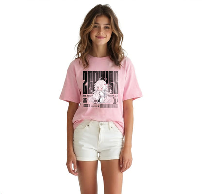 Baby Pink anime print kids t-shirt