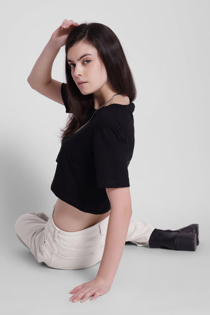 Starton Apparel Oversized Crop Top for Women | Oversized Cropped T-Shirts Printed T-Shirt