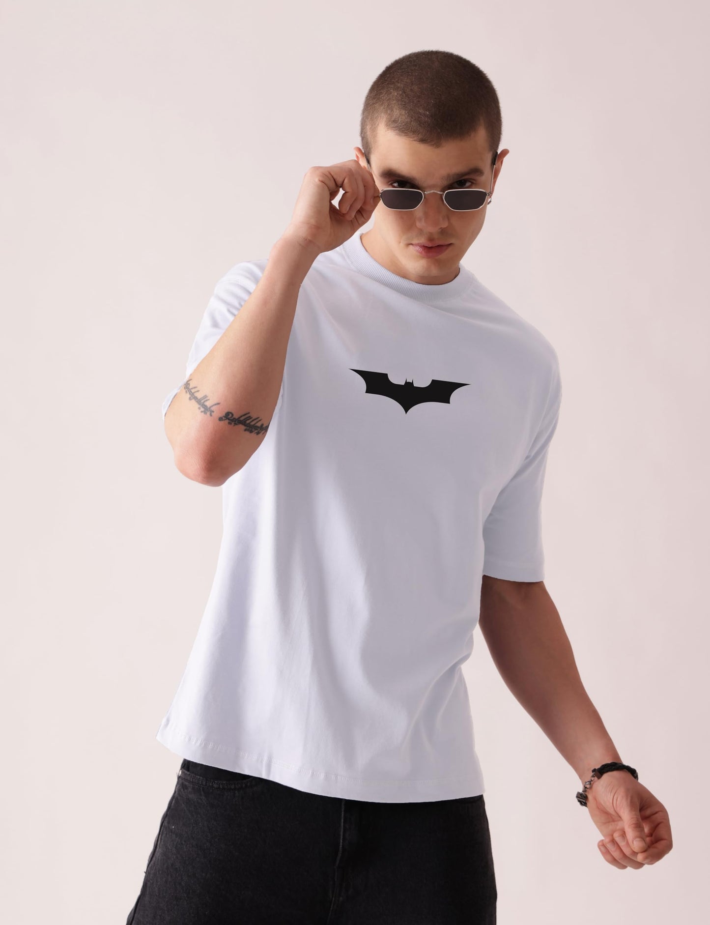 Starton Apparel 100% Cotton DC Batman Joker Graphic T-Shirt, Oversized Fit, Front & Back Print, for Men & Boys