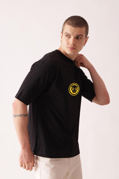 Starton Apparel 100% Cotton Oversized Drop Shoulder T-Shirt for Men Black Panther Avengers Ironman Superhero Graphic Print T-Shirt