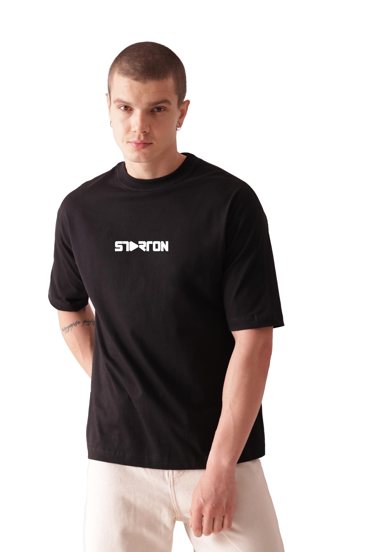 Starton Apparel Premium Unisex Oversized T-Shirt for Men Women 100% Cotton Drop Shoulder Car Graphic Front and Back Printed