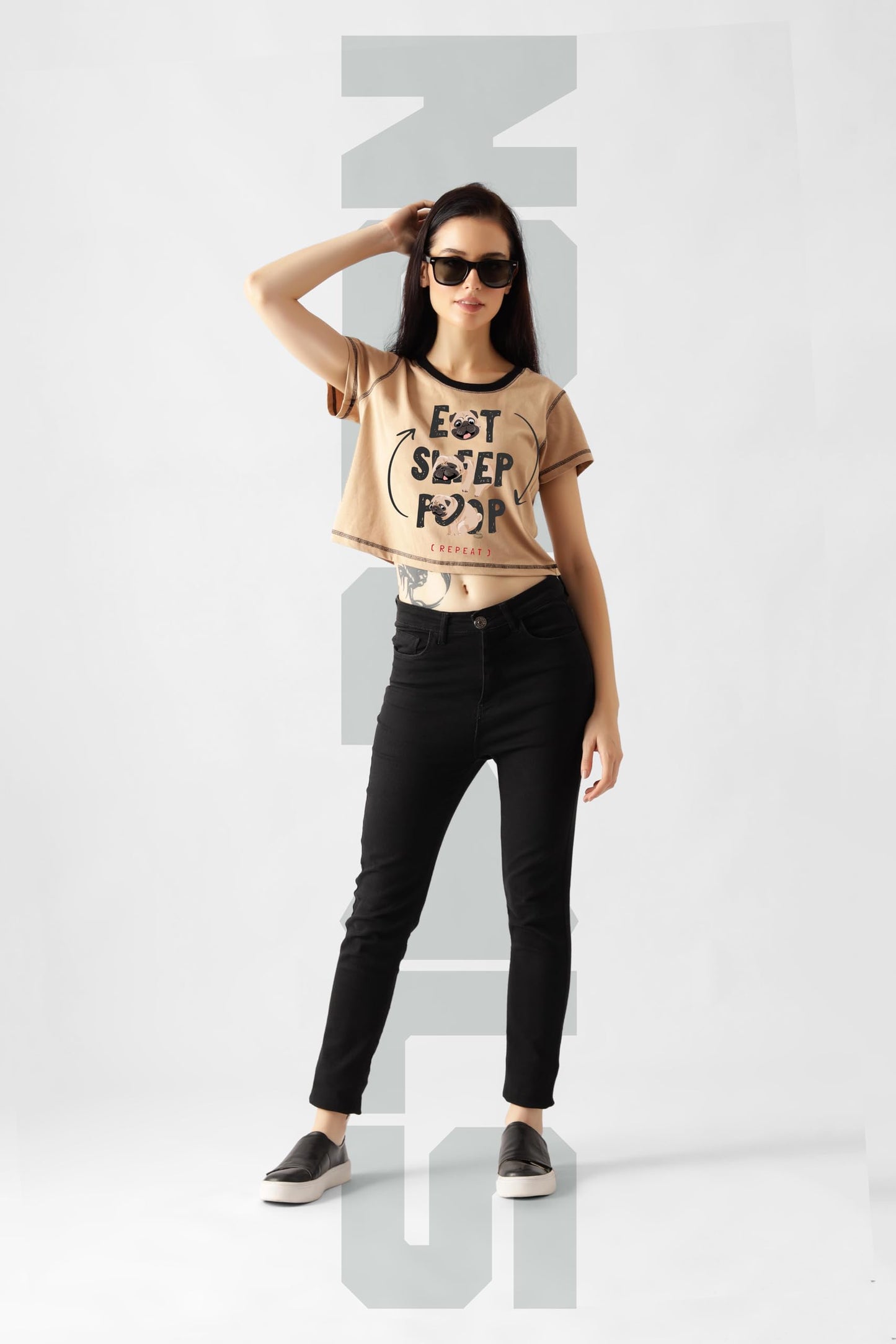 Starton Apparel 100% Cotton Round-Neck Crop Top Graphic Print || Tops for Women || Tops for Women Crop Tops for Women