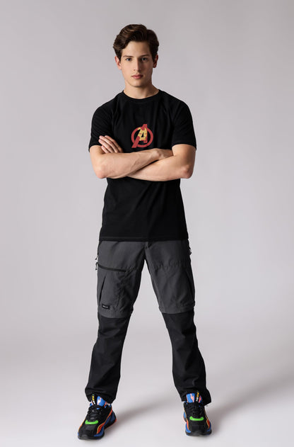 Starton Apparel 100% Cotton Marvel Avengers Ironman Superhero Graphic Print T-Shirt, Regular Fit Raglan Sleeve T Shirt for Men
