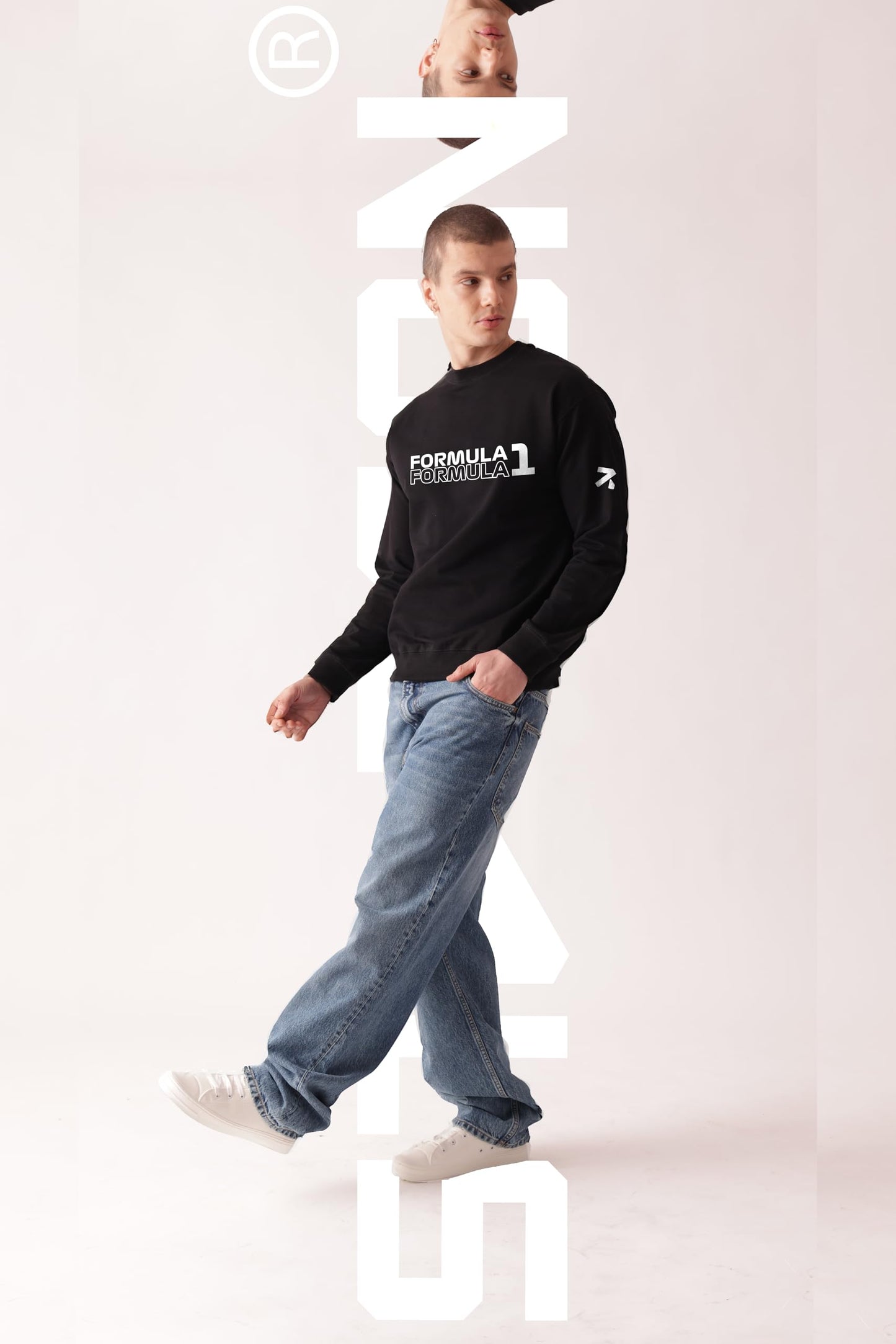 Starton Apparel Premium Oversized Sweatshirt for Men, 100% Cotton Terry 320GSM, F1 Formula1 Graphic Print, Drop Shoulder