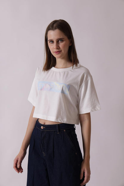 Starton Apparel Oversized Crop Top for Women | Oversized Cropped T-Shirts Printed T-Shirt