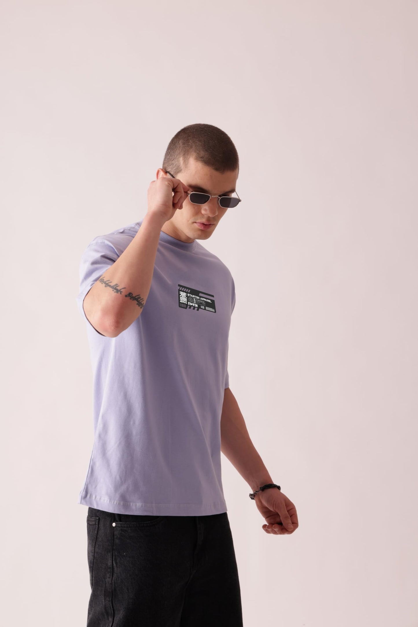 Starton Apparel 100% Pure Cotton Drop Shoulder Oversized Fit T-Shirt for Men Extraction Anime Front and Back Print (STM-037)