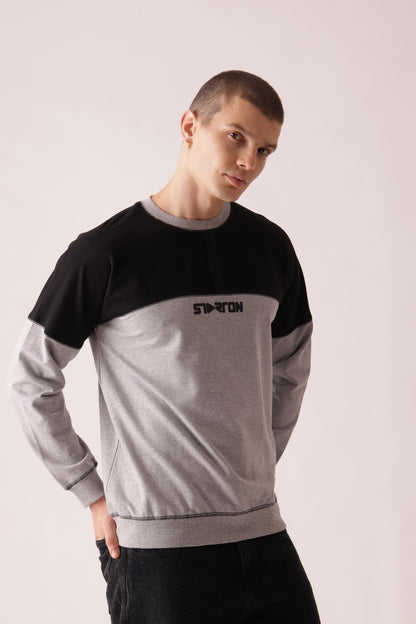 Starton Apparel Crew Neck Sweatshirt for Men 100% Cotton Terry 280GSM Heavy French Terry Dual Tone