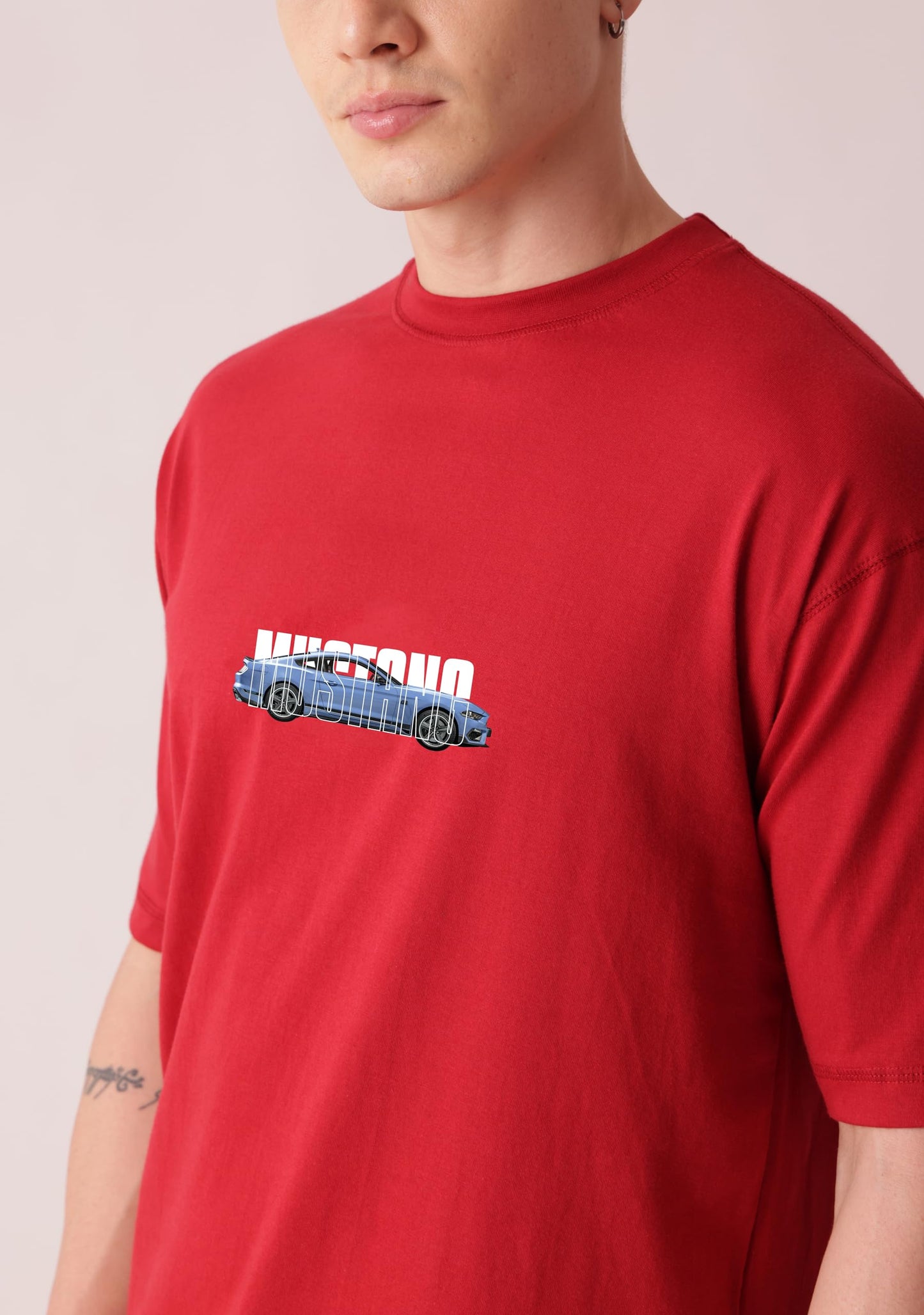Starton Apparel Premium Unisex Oversized T-Shirt for Men Women 100% Cotton Drop Shoulder Car Graphic Front and Back Printed