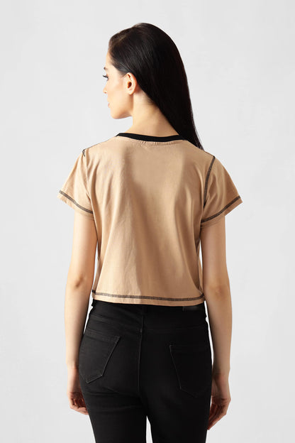 Starton Apparel 100% Cotton Round-Neck Crop Top Graphic Print || Tops for Women || Tops for Women Crop Tops for Women