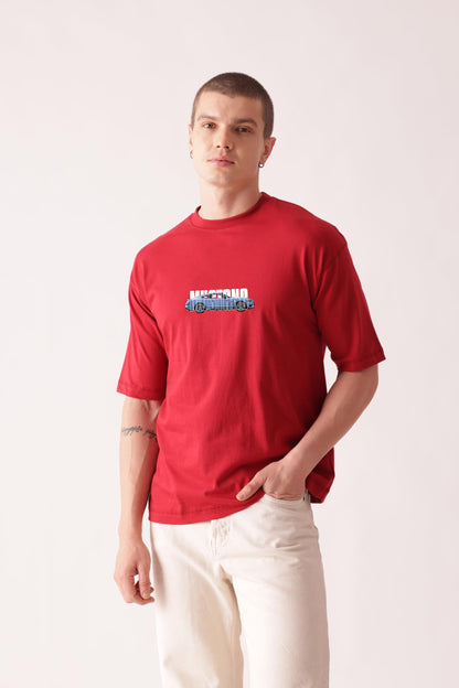 Starton Apparel Premium Unisex Oversized T-Shirt for Men Women 100% Cotton Drop Shoulder Car Graphic Front and Back Printed
