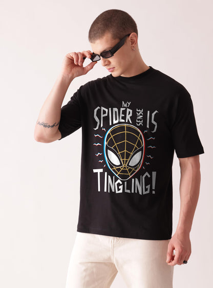 Starton Apparel Unisex 100% Cotton Superhero Graphic Printed Drop Shoulder Oversized Fit T-Shirt for Men and Women