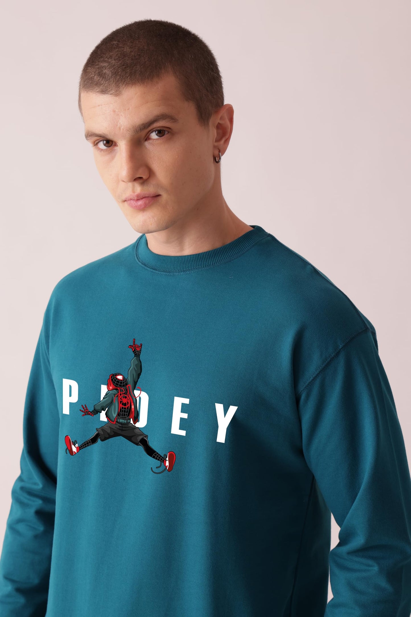 Starton Apparel Premium Oversized Sweatshirt for Men, 100% Cotton Terry 300GSM, Marvel Superhero Anime Graphic Print, Drop Shoulder