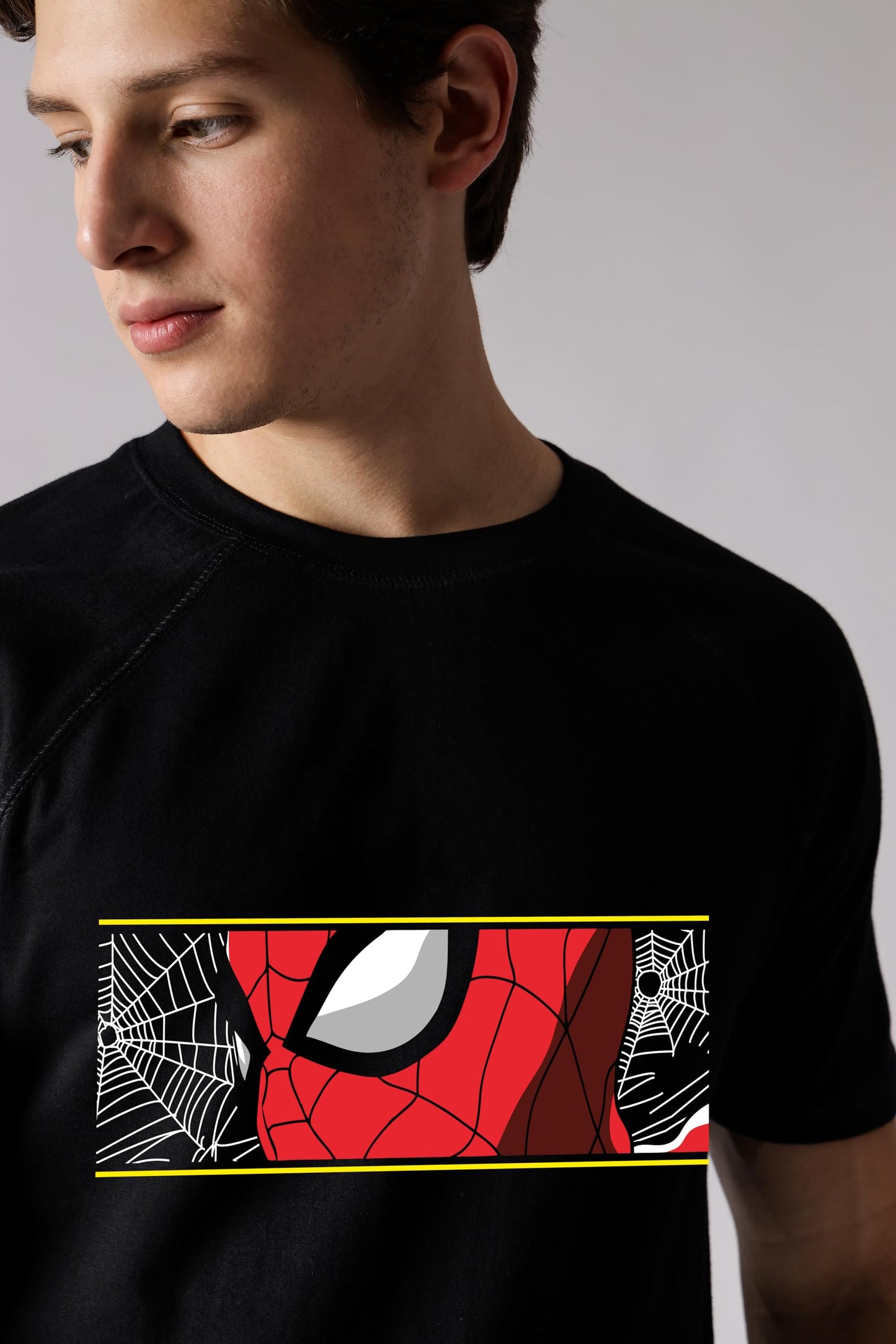 Starton Apparel 100% Cotton Spidey Superhero Graphic Regular Fit Men Raglan Sleeve Gym t Shirts for Men Workout