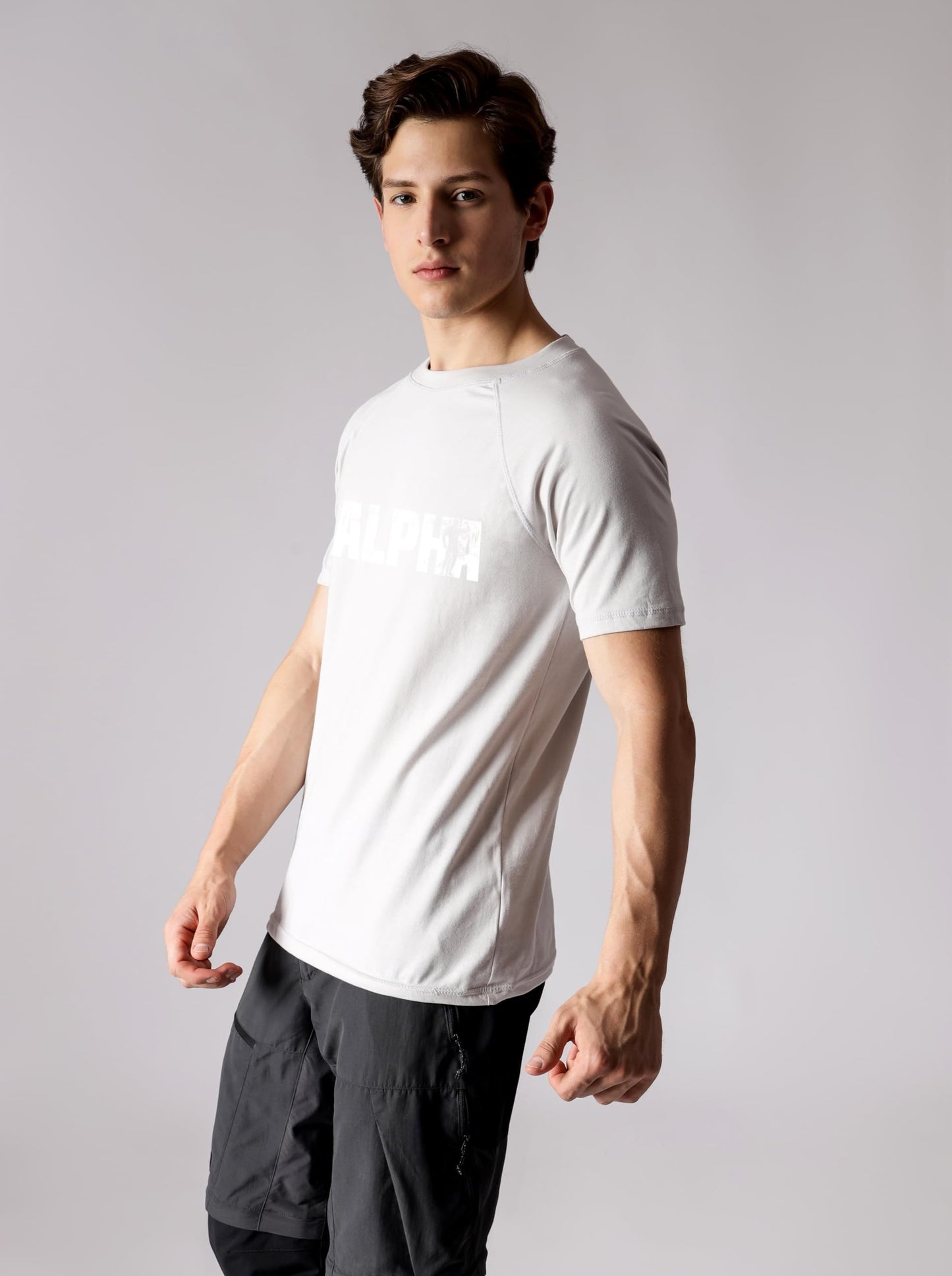 Starton Apparel Men's Pure Cotton Raglan Sleeve Crew Neck T-Shirt for Men Gym Alpha Print