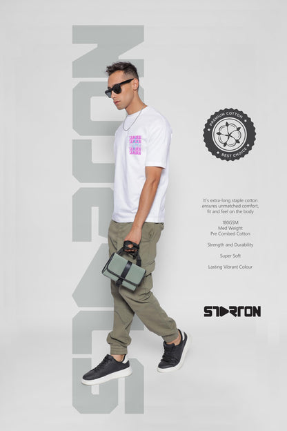 Starton Apparel 100% Pure Cotton Drop Shoulder Oversized Fit T-Shirt for Men Extraction Anime Front and Back Print (STM-037)