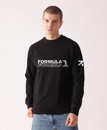 Starton Apparel Premium Oversized Sweatshirt for Men, 100% Cotton Terry 320GSM, F1 Formula1 Graphic Print, Drop Shoulder