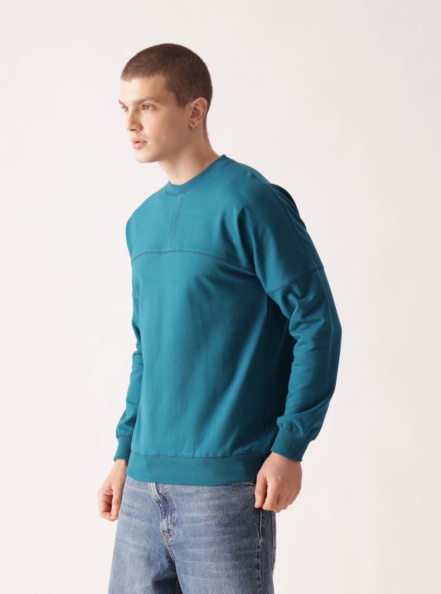 Starton Apparel Crew Neck Sweatshirt for Men 100% Cotton Terry 280GSM Heavy French Terry Dual Tone