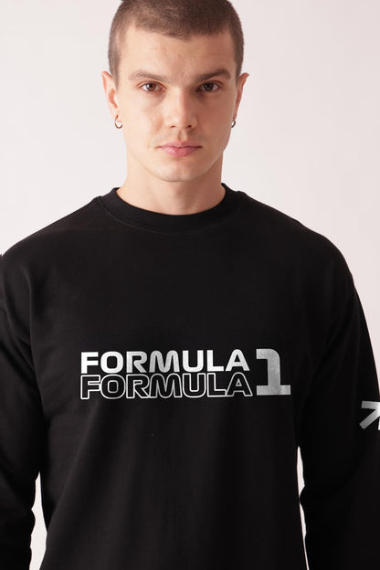 Starton Apparel Premium Oversized Sweatshirt for Men, 100% Cotton Terry 320GSM, F1 Formula1 Graphic Print, Drop Shoulder