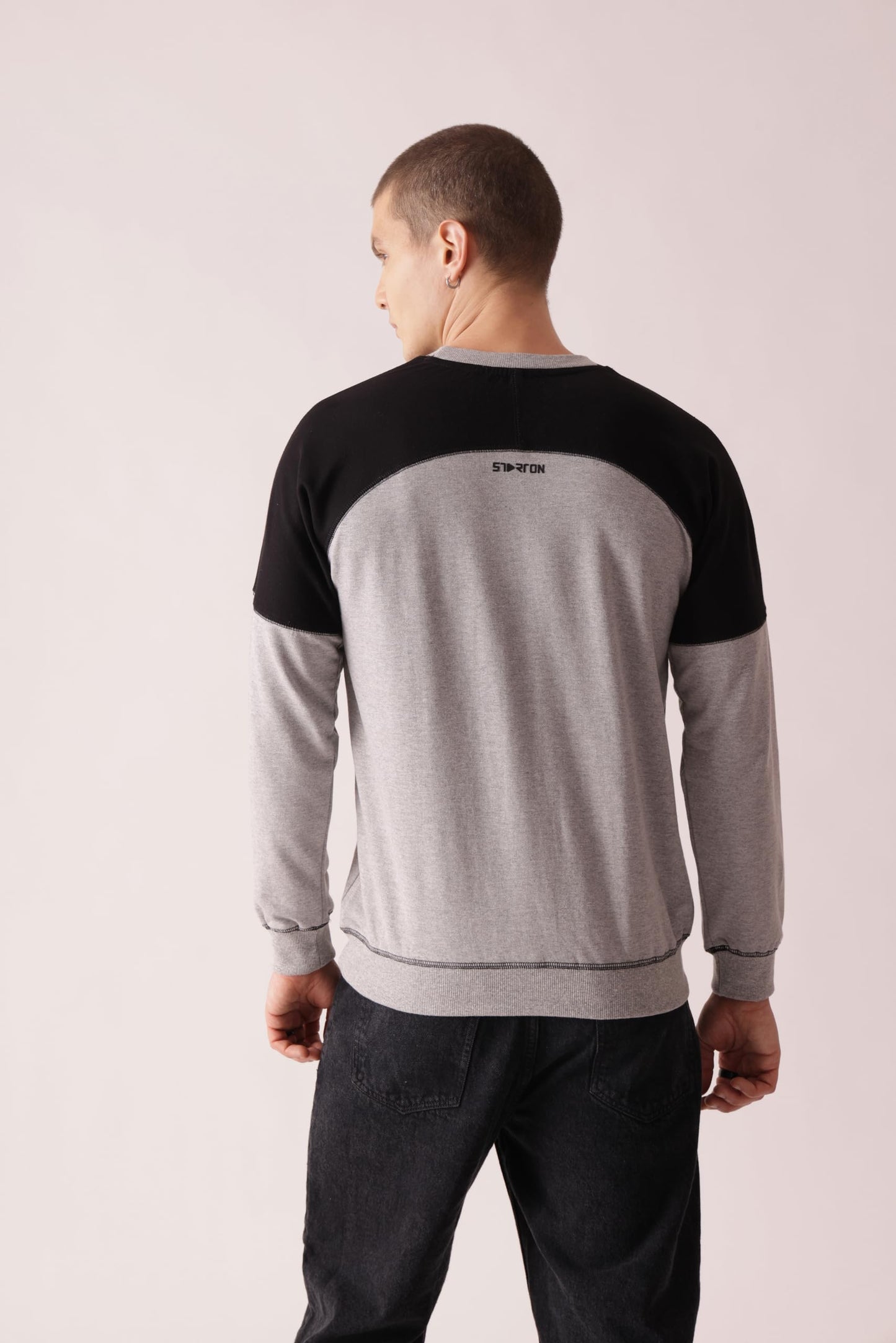 Starton Apparel Crew Neck Sweatshirt for Men 100% Cotton Terry 280GSM Heavy French Terry Dual Tone