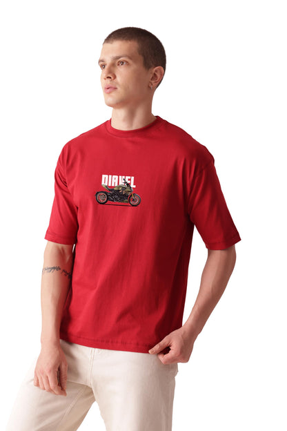Starton Apparel Premium Oversized T-Shirt for Men, 100% Cotton Drop Shoulder Bike Automobile Motercycle Graphic Front and Back Printed