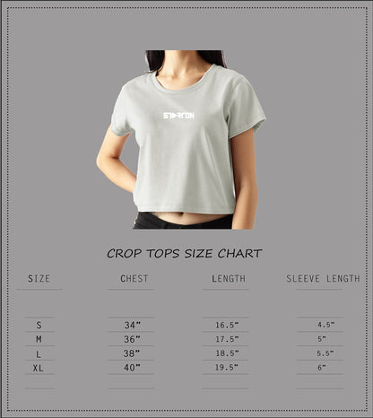 Starton Apparel 100% Cotton Round-Neck Crop Top Graphic Print || Tops for Women || Tops for Women Crop Tops for Women