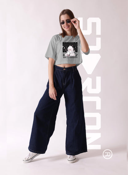 Starton Apparel Oversized Crop Top for Women | Oversized Cropped T-Shirts Printed T-Shirt