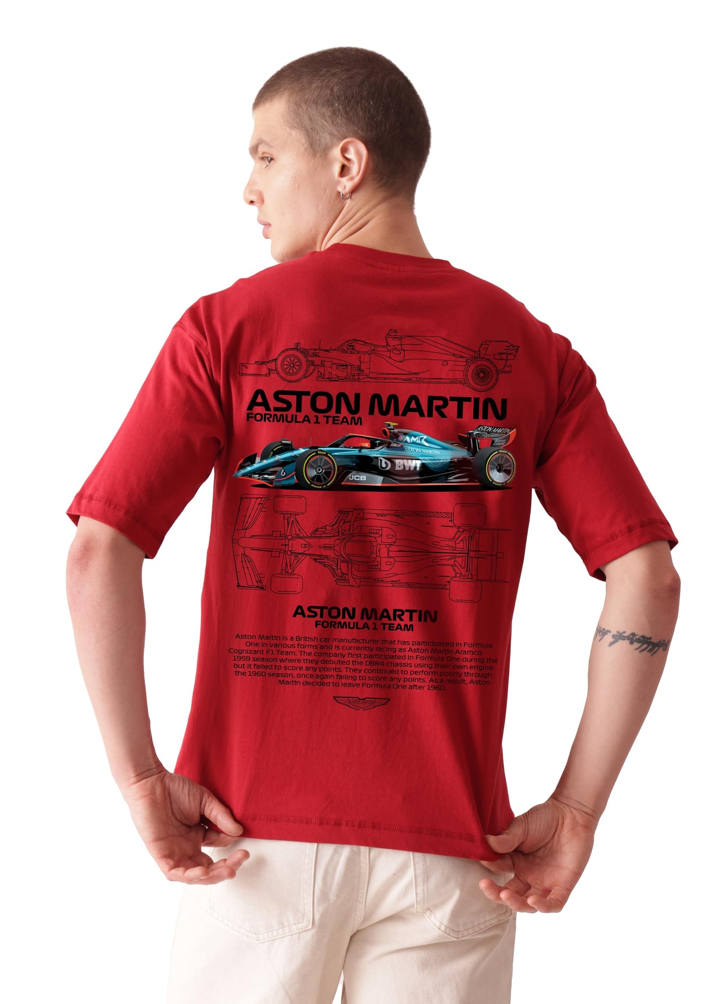 Starton Apparel Unisex Cotton T-Shirt from ula 1 Supercar Graphic Print Oversized Fit