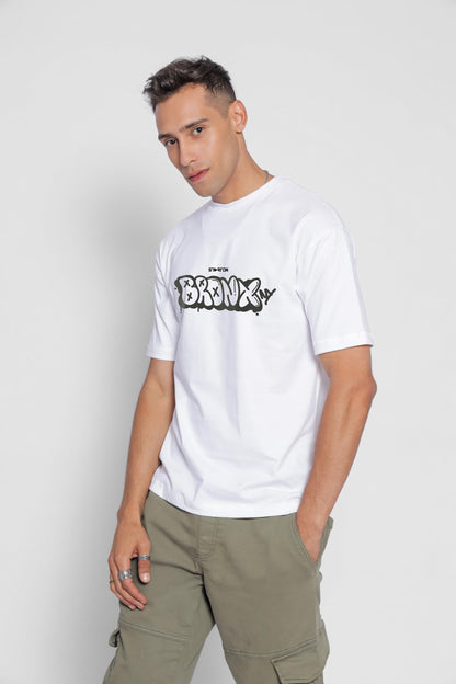 Starton Apparel Oversized and Baggy Fit Black Round Neck Half Sleeve T-Shirt in Pure Cotton Back Graphic Print and Front Print for Men