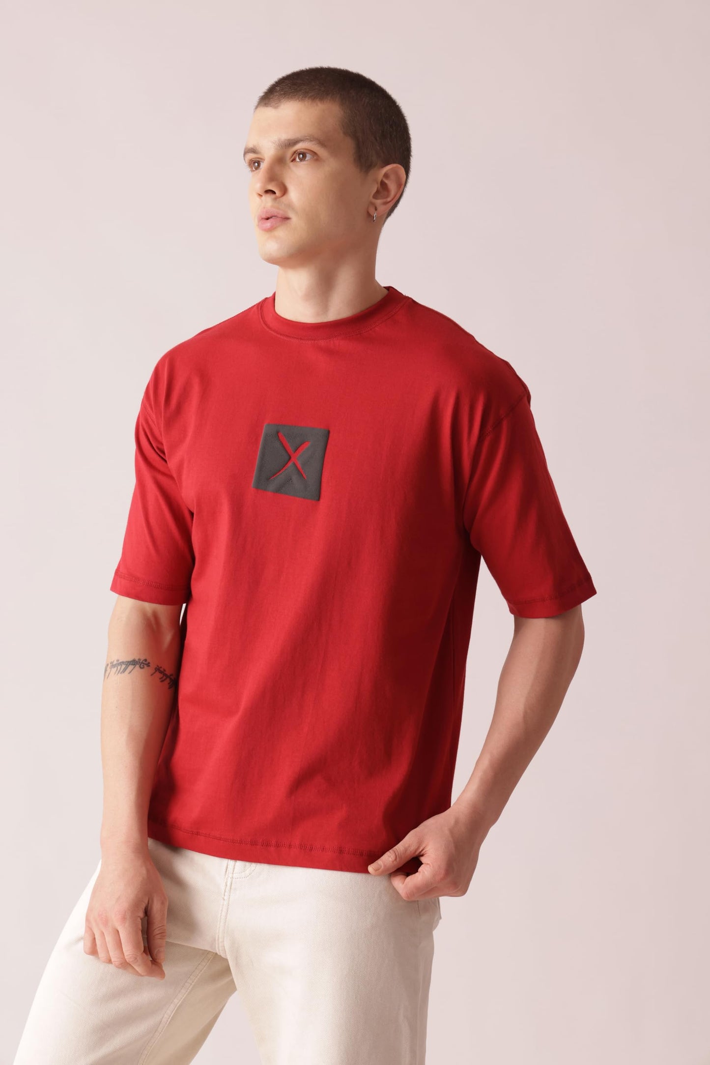 Starton Apparel Oversized and Baggy Fit Black Round Neck Half Sleeve T-Shirt in Pure Cotton Back Graphic Print and Front Print for Men