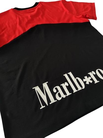 Starton Apparel Men Round Neck Regular Fit T-Shirt, Combed Cotton, Bio Washed, 180gsm, Marl Boro Text Printed