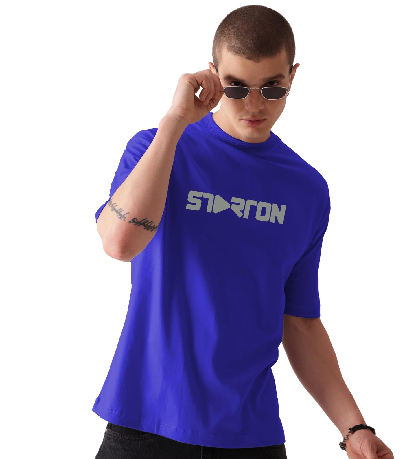 Starton Apparel Premium Unisex Oversized T-Shirt for Men Women 100% Cotton Drop Shoulder Car Graphic Front and Back Printed