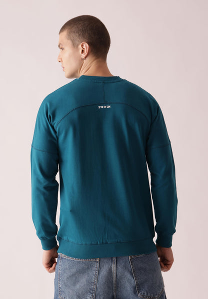 Starton Apparel Crew Neck Sweatshirt for Men 100% Cotton Terry 280GSM Heavy French Terry Dual Tone
