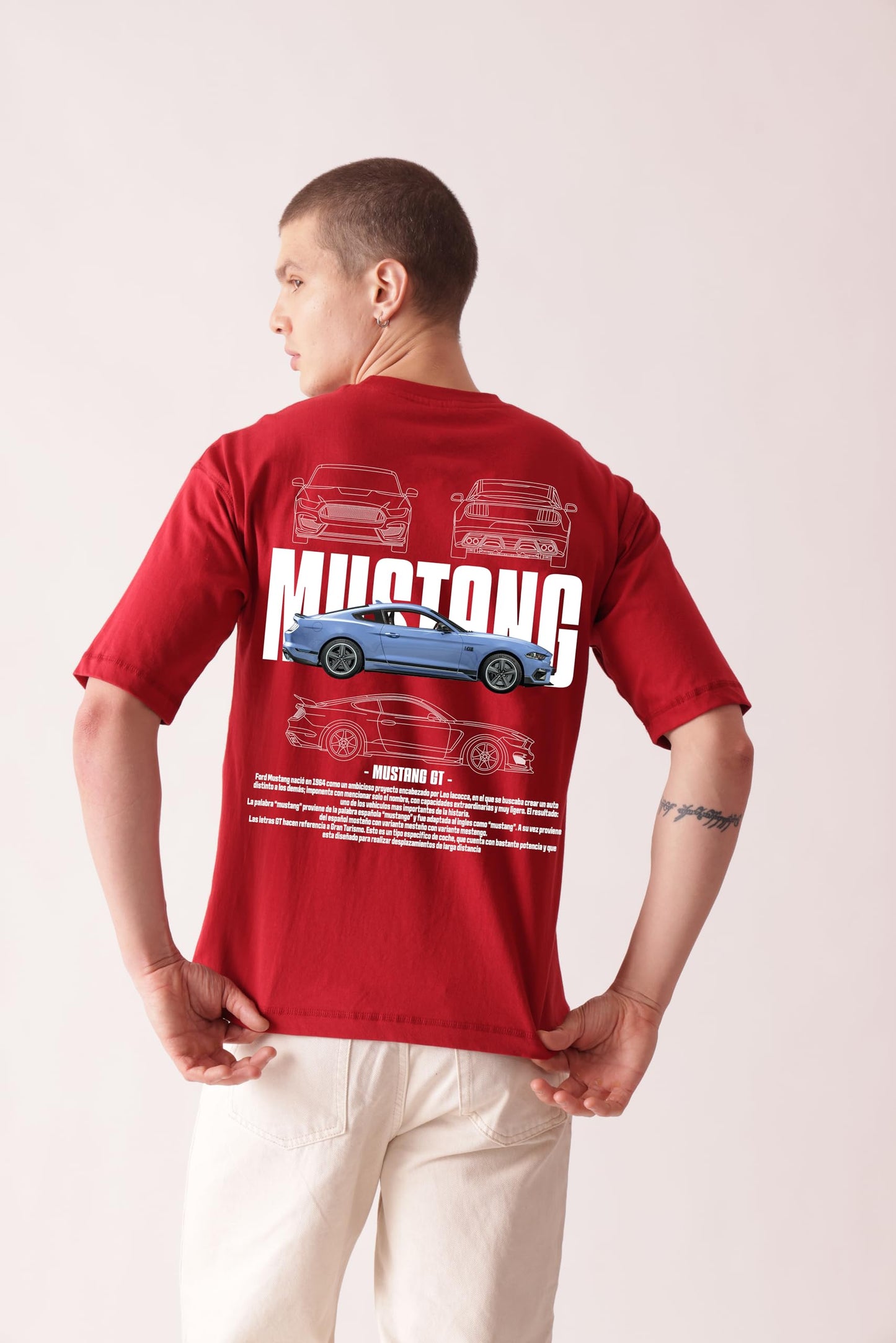Starton Apparel Premium Unisex Oversized T-Shirt for Men Women 100% Cotton Drop Shoulder Car Graphic Front and Back Printed