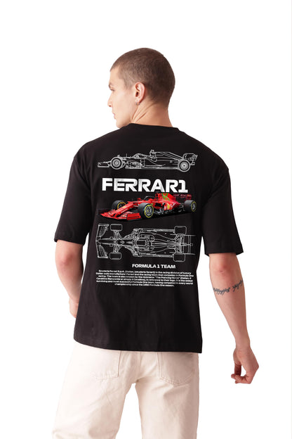 Starton Apparel Unisex Cotton T-Shirt from ula 1 Supercar Graphic Print Oversized Fit