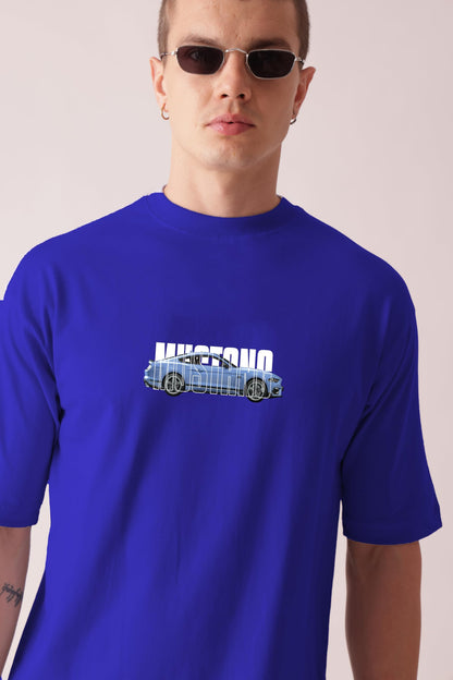 Starton Apparel Premium 100% Cotton Drop Shoulder Unisex Tshirt Car 2 Graphic Front and Back Printed Oversized T-Shirt for Men and Women