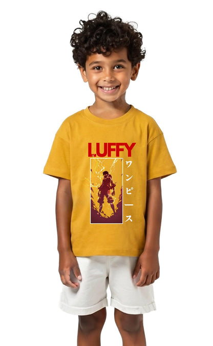 Mustard anime print kids t-shirt