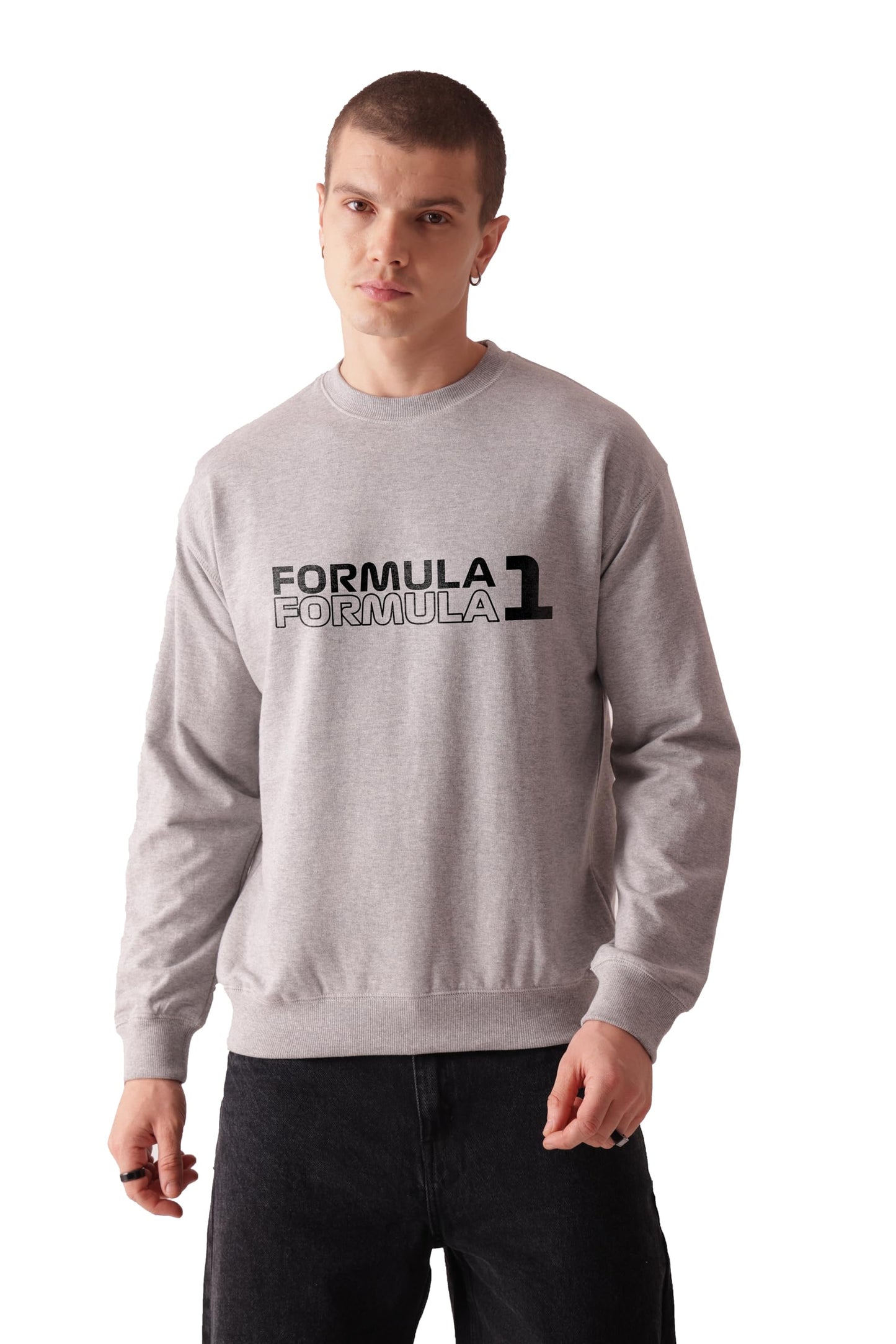 Starton Apparel Premium Oversized Sweatshirt for Men, 100% Cotton Terry 320GSM, F1 Formula1 Graphic Print, Drop Shoulder