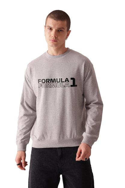 Starton Apparel Premium Oversized Sweatshirt for Men, 100% Cotton Terry 320GSM, F1 Formula1 Graphic Print, Drop Shoulder