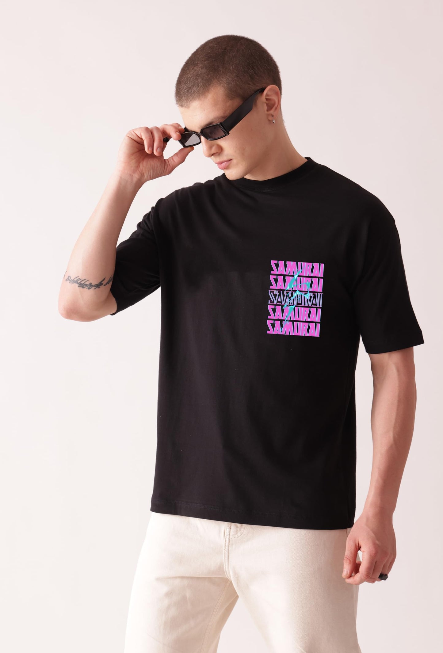 Starton Apparel 100% Pure Cotton Drop Shoulder Oversized Fit T-Shirt for Men Extraction Anime Front and Back Print (STM-037)