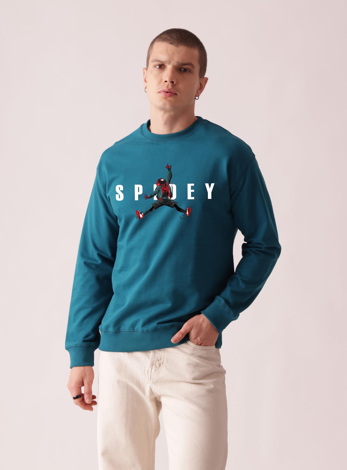 Starton Apparel Premium Oversized Sweatshirt for Men, 100% Cotton Terry 300GSM, Marvel Superhero Anime Graphic Print, Drop Shoulder